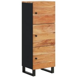 Buffet avec 3 portes 40x33x110 cm bois massif d'acacia et fer Vidaxl Brun