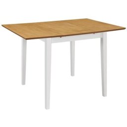 Table à manger extensible Blanc (80-120) x 80 x 74 cm MDF vidaXL - White and brown