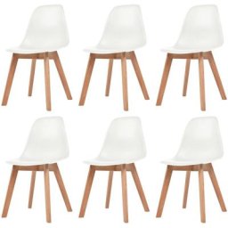 Chaises à manger lot de 6 blanc plastique Vidaxl Blanc