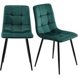 Qiedie - Chaises de salle à manger (4 pièces), vert foncé, set de 4 chaises Design rembourrées avec