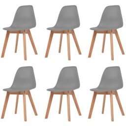 Chaises à manger lot de 6 gris plastique Vidaxl Gris