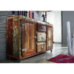 Buffet 150x40 Bois de récupération laqué Multicolore freezy 07 - multicolore