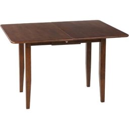 Table à manger Rallonge 90/120x60cm Bois Hévéa Tiroir Bois Foncé Masela - Bois foncé