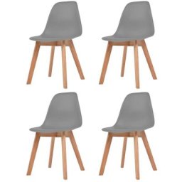 Chaises à manger lot de 4 gris plastique Vidaxl Gris