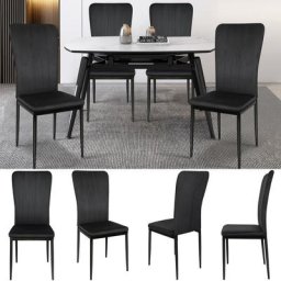 Chaise de salle à manger, Lot de 4 chaises, Chaise rembourrée, Chaise de salon, 4 pieds solides,