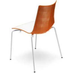 Scab Design - Chaise design avec pieds blanc - a l'unité - zebra bicolore - deco scab - Orange