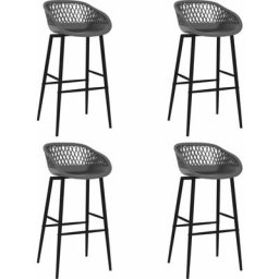 Chaises de bar lot de 4 gris Vidaxl Gris et noir
