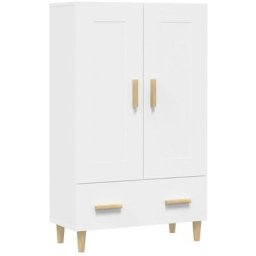 Buffet haut, Commode Armoire Luxueux, pour Salon Chambre Entrée Cuisine, Blanc 70x31x115 cm Bois