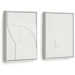 Lot Brunella de 2 tableaux blanc 32 x 42 cm - Blanc - Kave Home