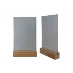 Porte menu de table en bois brut dimensions 15x3,6x3,6 cm avec plexi A5 - Lot de 2 - Brut