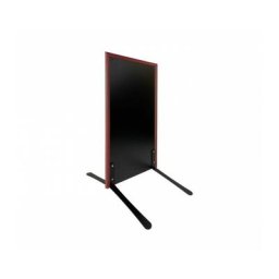 Interface Plv - Panneau trottoir avec cadre acajou sur piétement noir effet ressorts - Dimensions