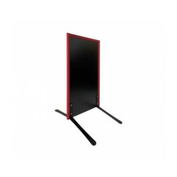Interface Plv - Panneau trottoir avec cadre rouge vin sur piétement noir effet ressorts
