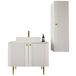 Ensemble de salle de bain Merced B116, Blanc - Blanc