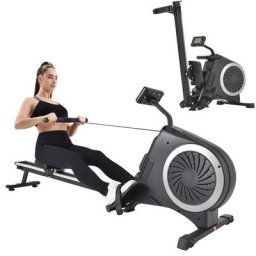Merax - Rameur à air pliable, Rameur magnétique avec résistance à 8 niveaux, Support d'appareil,