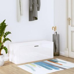 Armoire à chaussure murale Blanc brillant 100x35x38 cm FR1871