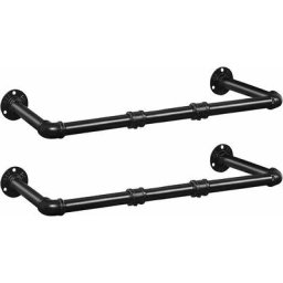 Tringle à vêtement Industriel, Lot de 2, Portant à vêtement, 100 cm, Porte Manteaux Amovible,