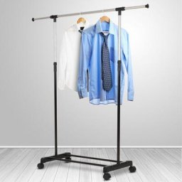 Skecten - Porte Vêtement avec Roulette Penderie Portant Modulable Mobile Inox Support