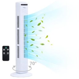 Grosmonde - 45 w Ventilateur Tour avec Télécommande et Minuterie Salon Blanc