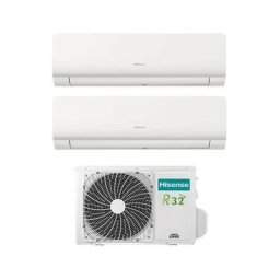 Climatiseur Inverter Hisense New Energy Dual Split 9+9 9000+9000 btu classe d'énergie R-32 a++ Blanc