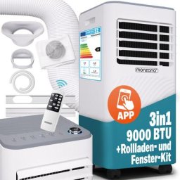 Climatiseur Mobile 4 en 1 Refroidisseur Portable Déshumidificateur Ventilateur Mode Nuit 7000