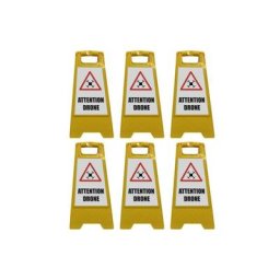 Chevalet de signalisation drone (fond blanc) - Lot de 6 - Multicolore