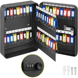 Armoire a Cles Boite 72 Cles Murale Serrure a Combinaison 3 Chiffres Acier - Vevor