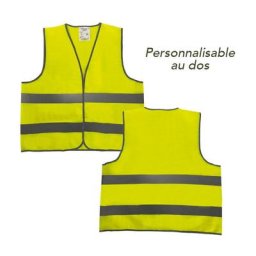 Signaletique.biz France - gilet de signalisation petit prix personnalise (wgileco_perso) - Jaune