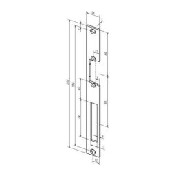 Assa Abloy - Plaque de frappe plate 338 inox ma Rect.B.24xL.250mm din Gauche/droit