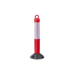 Poteau de signalisation sur base flexible avec anneau passe chaîne Mottez M018S80