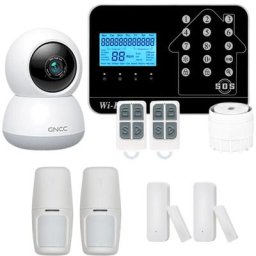 Kit Alarme maison connectée sans fil wifi Box internet et gsm Futura noire Smart Life et caméra