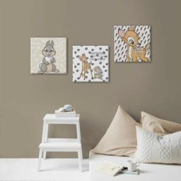 Disney - Set de 3 toiles imprimées Bambi Amitié 30 x 90cm Multicolore - multicolore
