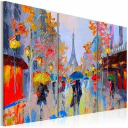 Tableau paris pluvieux - 120 x 80 cm - Multicolore