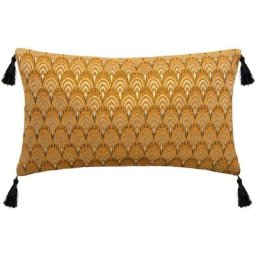 Atmosphera - Coussin Chêne Lurx Art Ocre 30 x 50 créateur d'intérieur - Ocre