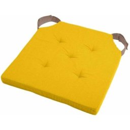 Retro - Coussin de chaise Jaune et Taupe 38 x 38 cm