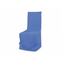 Housse de chaise en coton panama bleu - Bleu