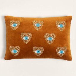 Sklum - Coussin Rectangulaire en Velours (35x50 cm) Denov Miel - Miel