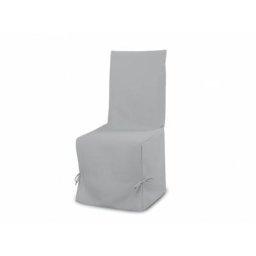 Housse de chaise en coton panama gris clair - Gris