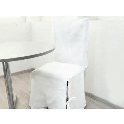 Housse de chaise en coton panama blanc - Blanc