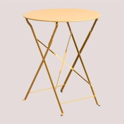 Sklum - Table de Jardin Pliante Ronde en Acier (Ø59,5 cm) Sergey Orange Mango - Orange Mango