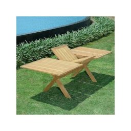 Table extensible rectangulaire teck Ecograde Linarte 180/240 x100 cm - Naturel