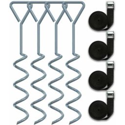 Kit d'ancrage de piquet de trampoline avec sangles / Ancre de mise à la terre de sécurité