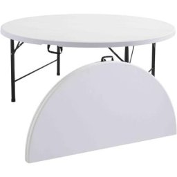 Tables rondes pliantes 180cm - Lot de 10 Rekkem Blanc