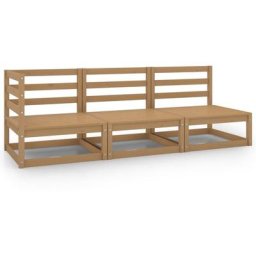 Salon de jardin 3 pcs Marron miel Bois de pin massif Vidaxl marron miel