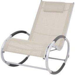 Chaise à bascule d'extérieur Crème Textilène Vidaxl Cream
