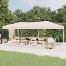 Tente de réception pliable Tonnelle de Jardin - Rapide à Installer Crème 3x6 m BV792458 Bonnevie