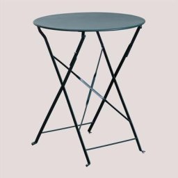 Sklum - Table de Jardin Pliante Ronde en Acier (Ø59,5 cm) Sergey Vert Jungle - Vert Jungle