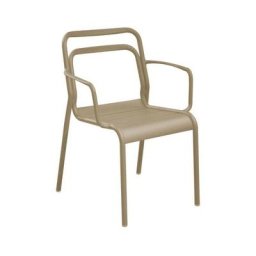 Proloisirs - Lot de 2 Fauteuils de jardin empilables Eos en Aluminium - sand