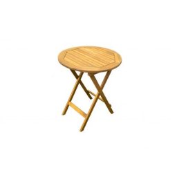 Essenciel Green - Table De Jardin Pliante Bali 60x72CM Bois Acacia Ronde 2 Personnes- Meuble de
