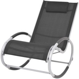 Chaise à bascule d'extérieur Noir Textilène Vidaxl Black
