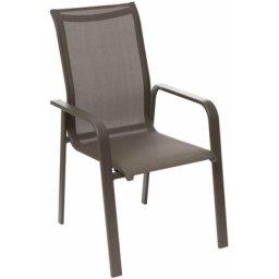Fauteuil Essio dossier haut wengé/tonka Hespéride - Taupe - Tonka/wengé